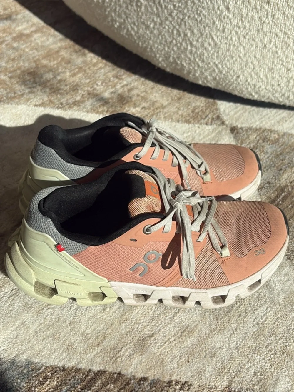On Running Cloudnova Women's Coral and Pearl Lace-Up Trainers